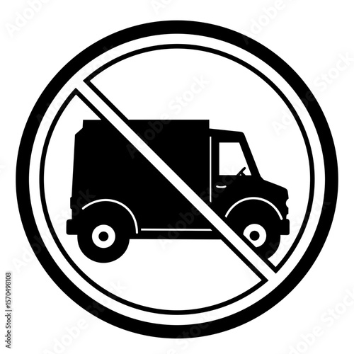 No truck allowed symbol indicating restriction on vehicles  
