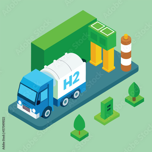 Green Hydrogen H2 Future Energy Factory Power Plant Concept