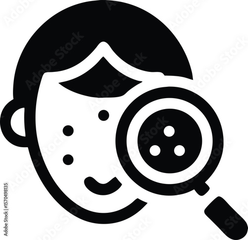 Acne treatment and skincare examination icon