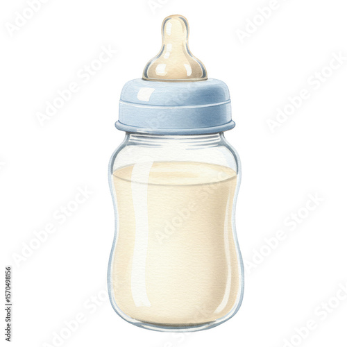 Illustration of Baby Milk Bottle for Infant Feeding on Transparent