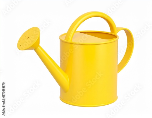 3d render illustration of yellow watering can. Modern trendy design. Simple