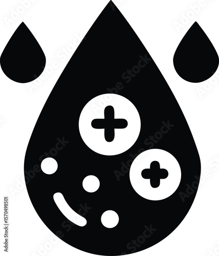 Water drops with plus signs