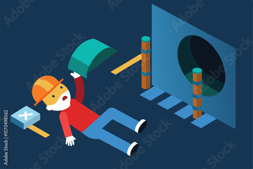 Industrial Safety Failure Scenario Showing Unconscious Worker