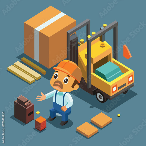 Industrial Workplace Accident Risk Due To Overloaded Equipment