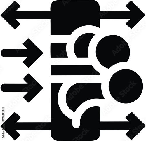 Data processing and information flow icon