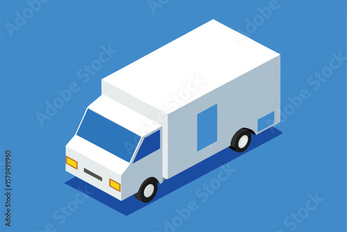 Isometric Illustration Of A White Medium Sized Box Package