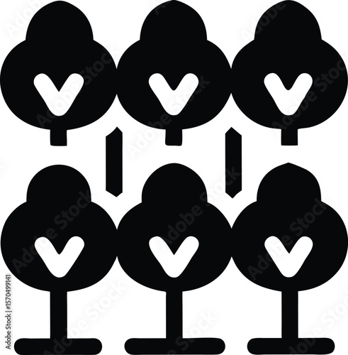 Minimalist tree arrangement icon