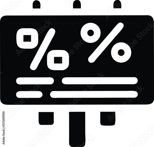 Percentage sign billboard icon for discount
