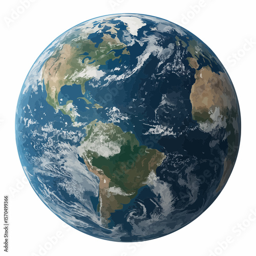 earth globe on white background