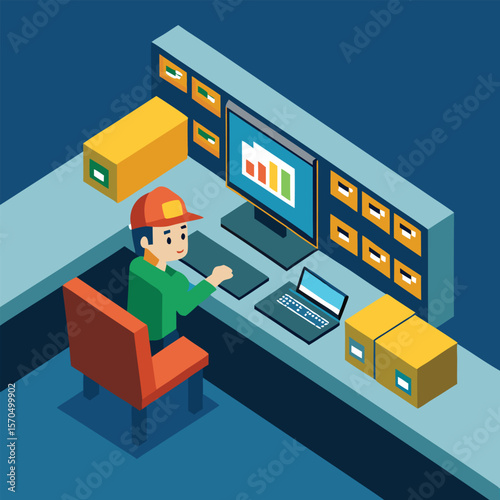 Railway Traffic Control Room With System Engineer Operator