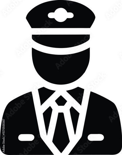 Uniformed service icon in a simple style