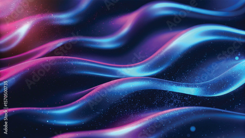 Abstract blue background with flowing waves of light and smoke creating a dynamic texture and fractal pattern