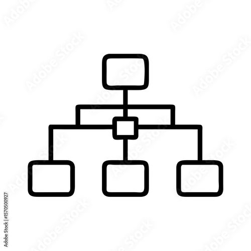 Business Hierarchy Chart Icon Optimized for Workflow Efficiency