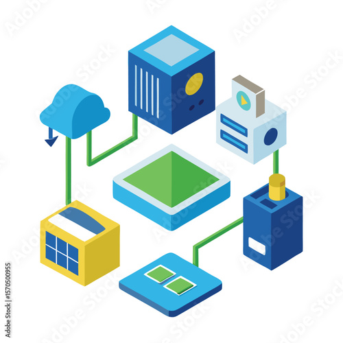 Solar Cell System Icon Inverter Concept Symbols For Illustration