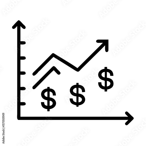 Profitability Chart Comparing Expenses vs Revenue Icon