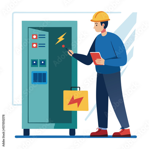 Technician Using Thermal Scanner To Inspect Electrical System