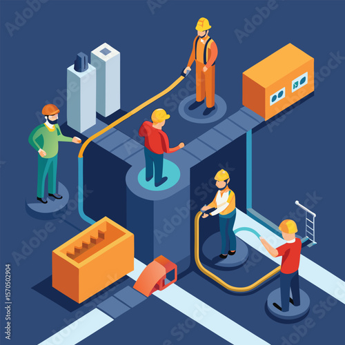 Electric Fiber Optic Cable Wiring For Underground Connection