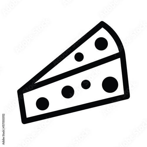 Cheese Wedge With Holes Vector Illustration