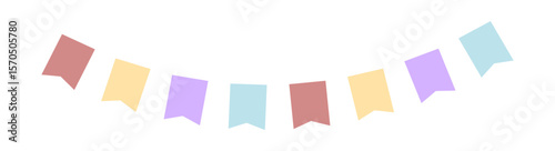 Pastel Pennant Garland Vector Illustration