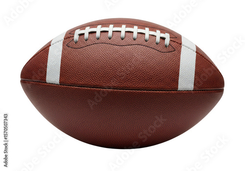 Isolated Football Detailed Brown Leather Ball Team Sports Gear Game