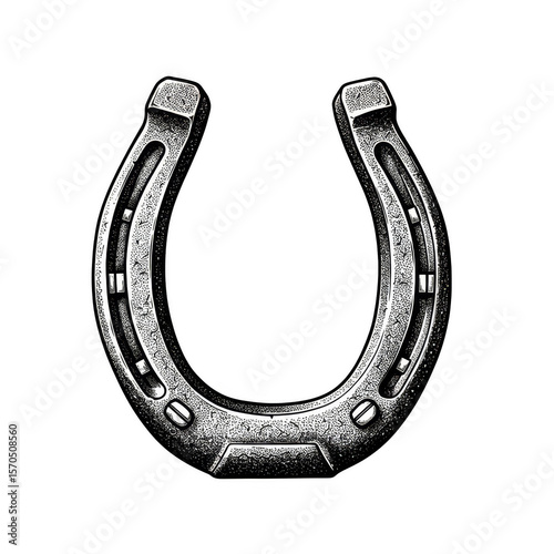 Isolated Horseshoe Illustration Horse Luck Symbol Protection Amulet