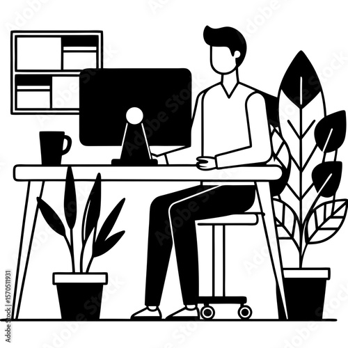 business man working on laptop
