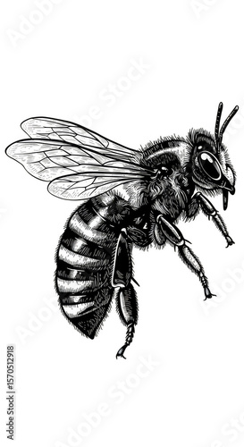 Insect Bee Flying Illustration Honey Wildlife on Transparent Background