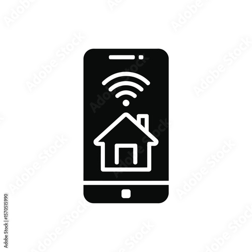 Smart home control concept on smartphone icon