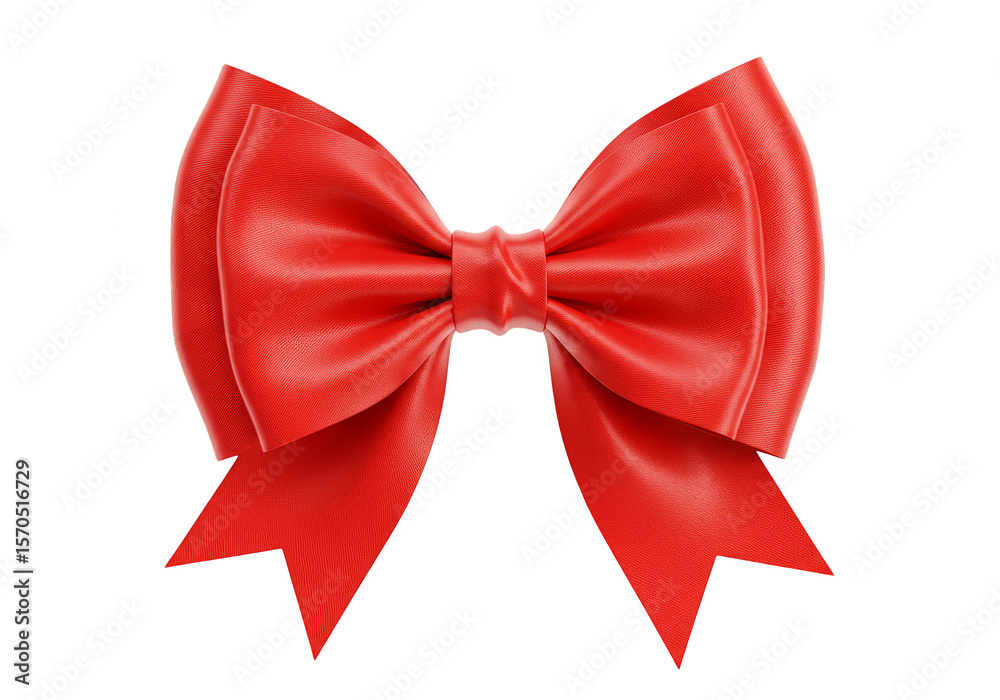 Naklejka premium Isolated Red Bow for Celebration Holiday Gift Present and Decoration