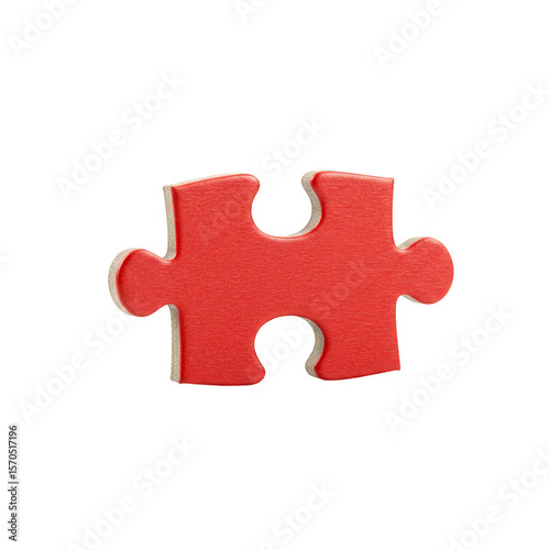 Isolated Red Puzzle Piece on Transparent Background Illustration