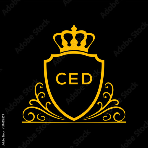 Dynamic Tech Logo Design with CED Letters and Abstract Motion Elements – Modern Business Identity. CED Letter logo.
