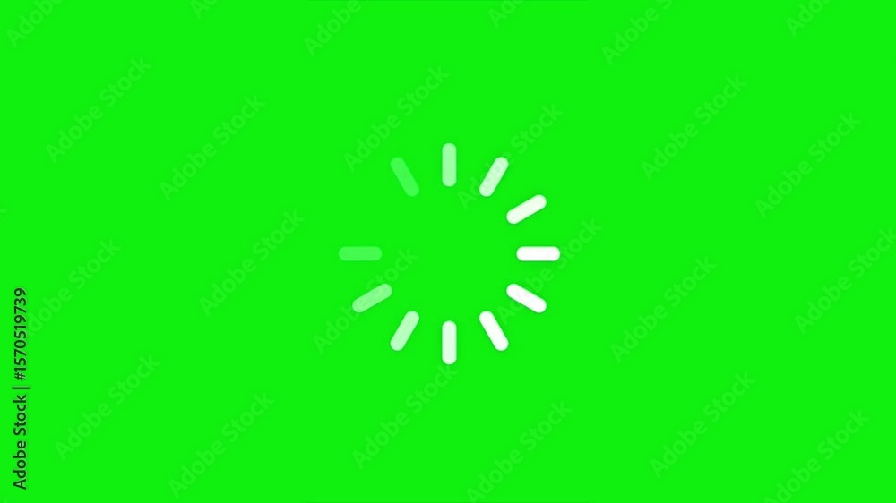 loading circle line animation on green screen background, footage loading icon suitable for download progress, load game data, buffering process, application interface, Loading animation effect HD