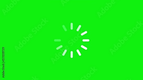 loading circle line animation on green screen background, footage loading icon suitable for download progress, load game data, buffering process, application interface, Loading animation effect HD