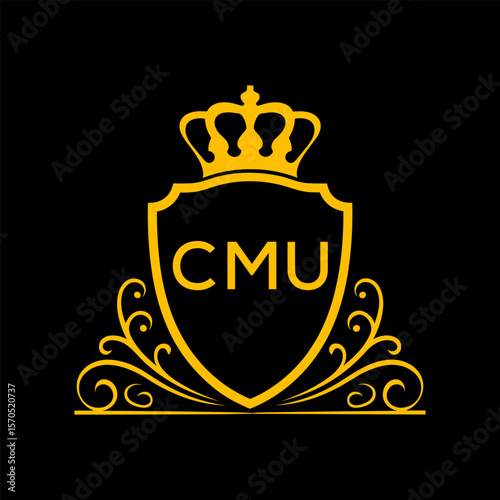 Dynamic Tech Logo Design with CMU Letters and Abstract Motion Elements – Modern Business Identity. CMU Letter logo.
