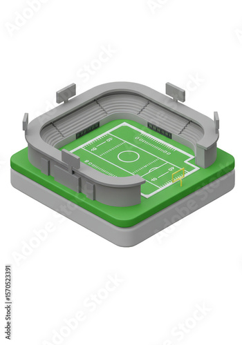 isometric green football stadium on white background clip art preview