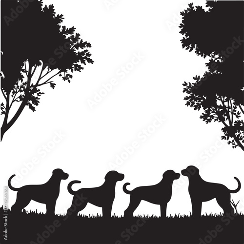 Dog Silhouette Vector Icon Design – Pet Animal Outline Graphic for Canine and Domestic Themes