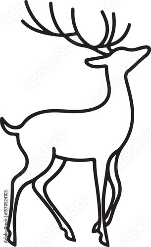 Deer Silhouette Vector Icon Design for Nature, Wildlife, and Hunting Themes