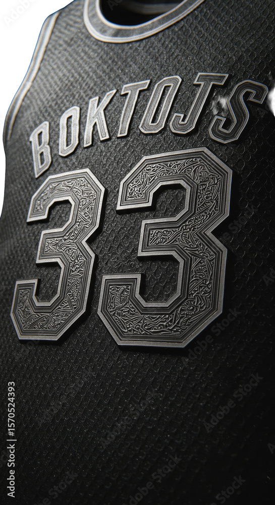 Obraz premium Isolated Black BOKTOJS Jersey Shirt with Number Apparel Design