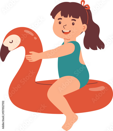 Girl on a Flamingo Float

