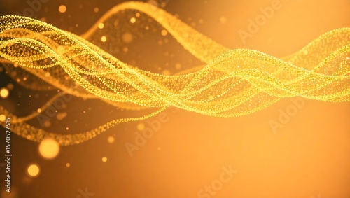 Golden Particle Waves in Motion | 4K Glitter Background with Flow and Elegance


