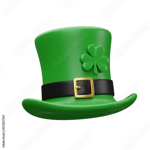 Leprechaun Hat Shamrock Clover Green Isolated Transparent Background