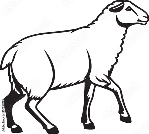 Sheep Silhouette Vector Icon Design for Farm, Livestock, and Animal Graphics