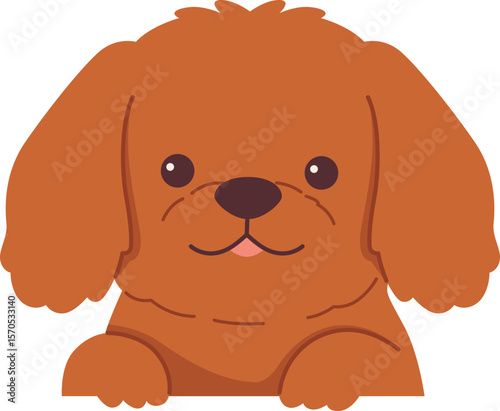Cute dog peeking cartoon

