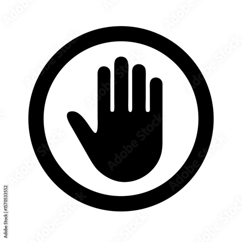 Vector hand sign icon illustration: a human finger symbol for stop, warning, or forbidden actions on the web