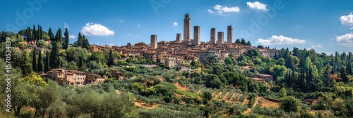 Tuscany San Gimignano. Mediaeval Town and Iconic Landmark in the Countryside of Italy