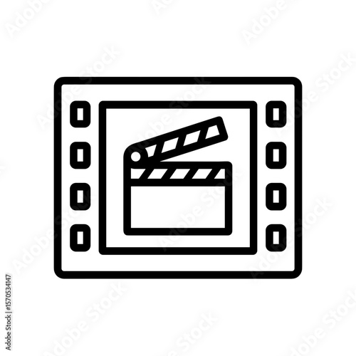 Film clapperboard icon representing movie production – outline