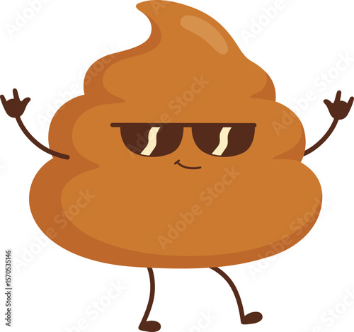 Cute funny cool poop character

