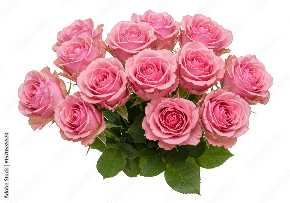 Pink Roses Bouquet Isolated Transparent Background for Valentine Day Pink Roses Bouquet Isolated Transparent Background for Valentine Day
