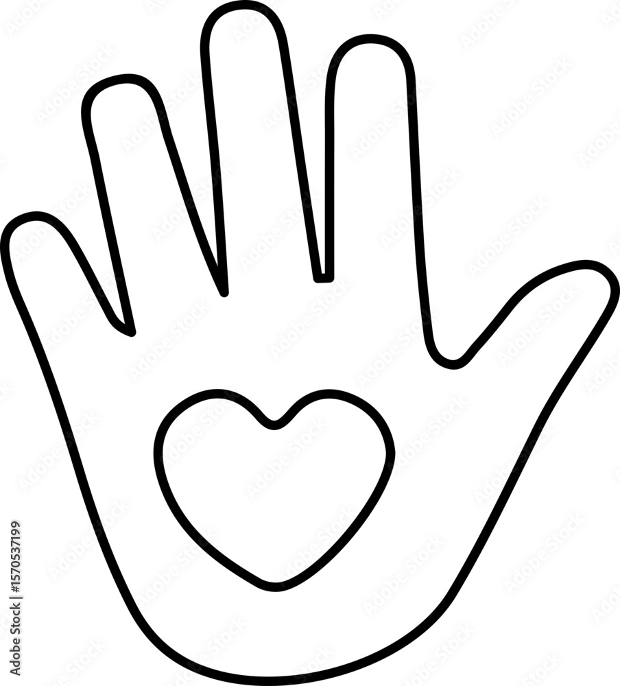 Obraz premium Hand Language Line Art