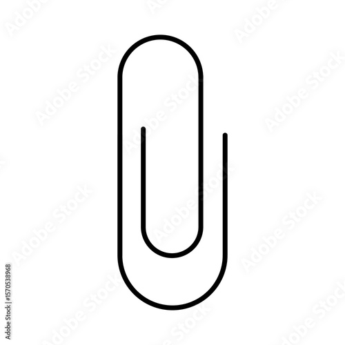 Illustration showing a black paper clip icon isolated on a white background